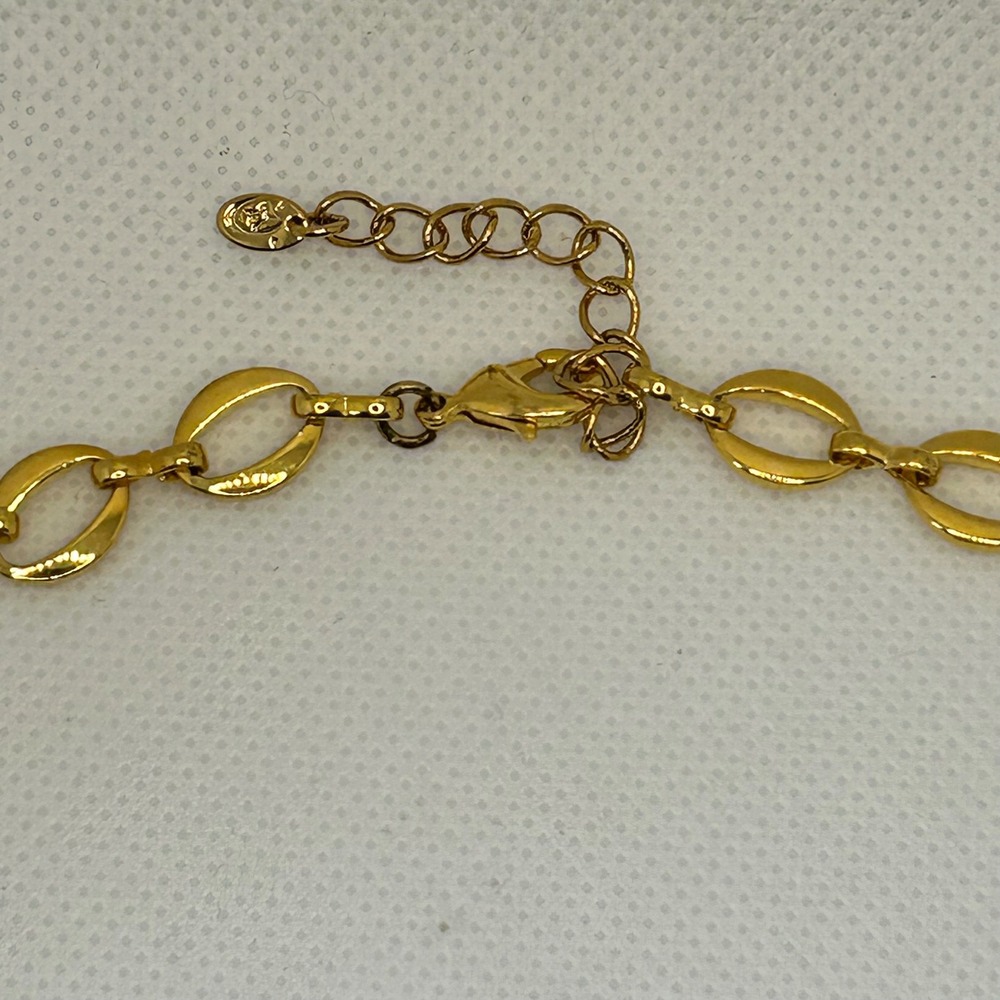 Vintage Kenneth Jay Lane necklace Gold Tone Swarovski Style Crystals Moon Star - Picture 6 of 6